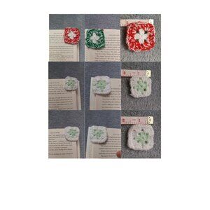 Granny Square Pocket Bookmark Bundle • 3 Handmade Corner Markers